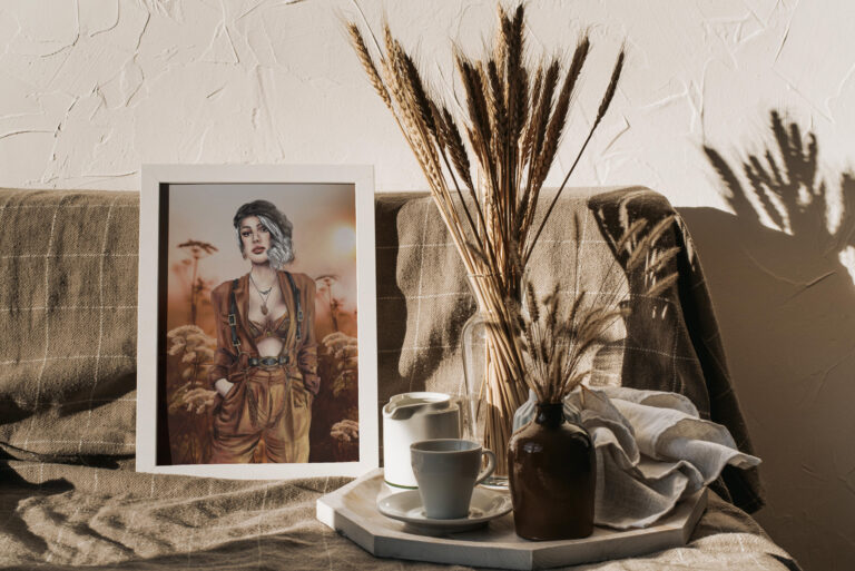 Porträt Frau modern, Feminine Wandkunst, Kreative Feminismus Poster, Eklektische Kunst, Moderne Wandkunst, Surreale Botanik, Magischer Realismus, Maximalist Decor, Aesthetic Wall Art, Moody Portrait, Hahnemühle Kunstdruck, Statement Piece Wandbild, Fine Art Illustration