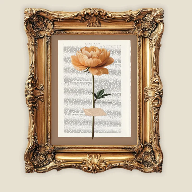 Kunstdruck Buchseite: blumen poster vintage 1