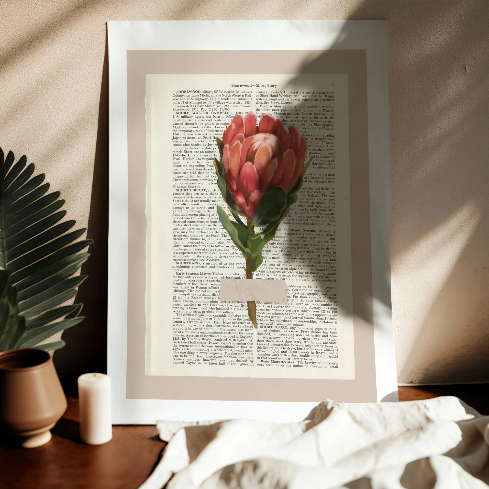 moderne wandbilder blumen, blumen poster vintage, vintage blumen, kunst auf buchseiten, kunstdruck buchseiten, handgezeichnete blumen, botanik wandbild, minimalistische naturposter, geschenk für buchliebhaber