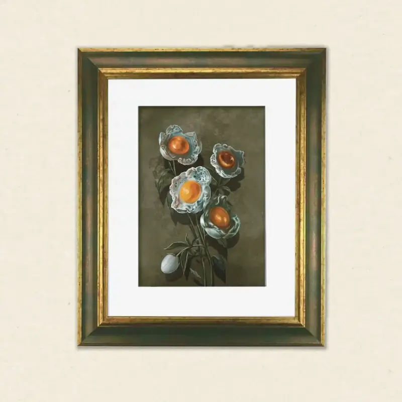 surrealismus bilder kaufen, surrealismus poster, poster für bilderrahmen, surrealism art prints, retro wandbilder, spiegelei malerei, frühstücks malerei spiegelei, küchen wanddeko, frühstück poster,