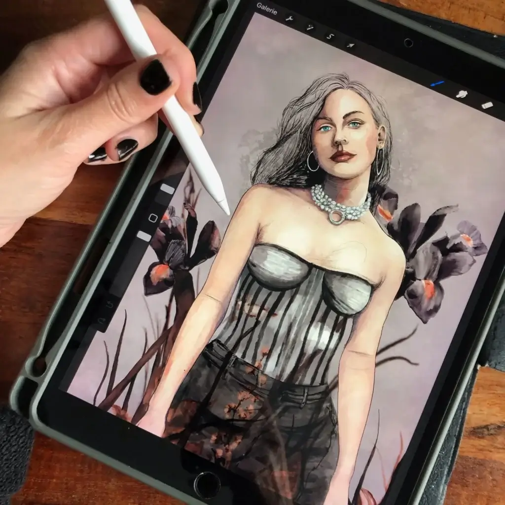 Porträt Frau modern, Feminine Wandkunst, Kreative Feminismus Poster, Eklektische Kunst, Moderne Wandkunst, Surreale Botanik, Magischer Realismus, Maximalist Decor, Aesthetic Wall Art, Moody Portrait, Hahnemühle Kunstdruck, Statement Piece Wandbild, Fine Art Illustration