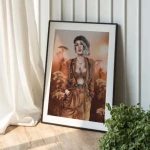 Porträt Frau modern, Feminine Wandkunst, Kreative Feminismus Poster, Eklektische Kunst, Moderne Wandkunst, Surreale Botanik, Magischer Realismus, Maximalist Decor, Aesthetic Wall Art, Moody Portrait, Hahnemühle Kunstdruck, Statement Piece Wandbild, Fine Art Illustration