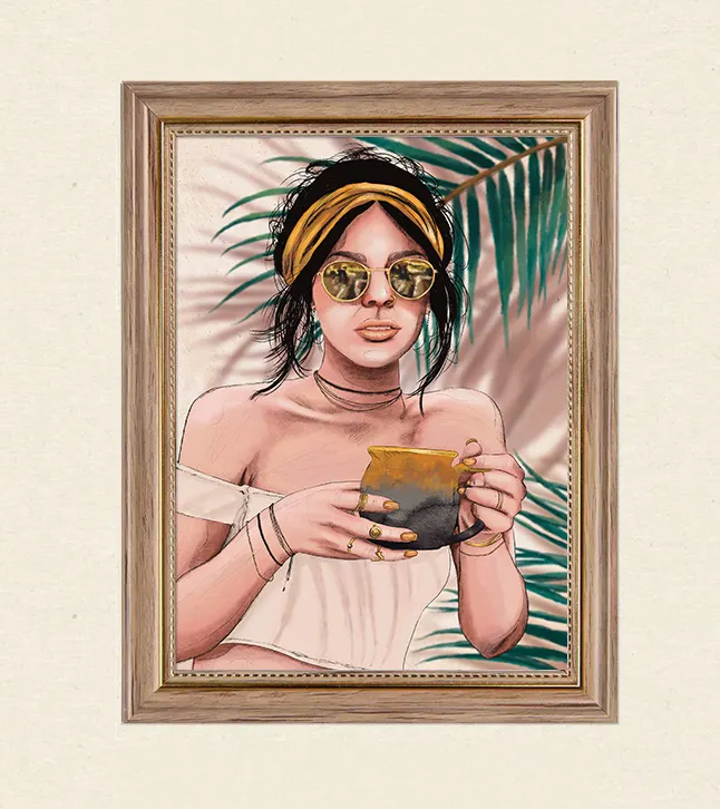 Porträt Frau modern, Feminine Wandkunst, Kreative Feminismus Poster, Eklektische Kunst, Moderne Wandkunst, Surreale Botanik, Magischer Realismus, Maximalist Decor, Aesthetic Wall Art, Moody Portrait, Hahnemühle Kunstdruck, Statement Piece Wandbild, Fine Art Illustration