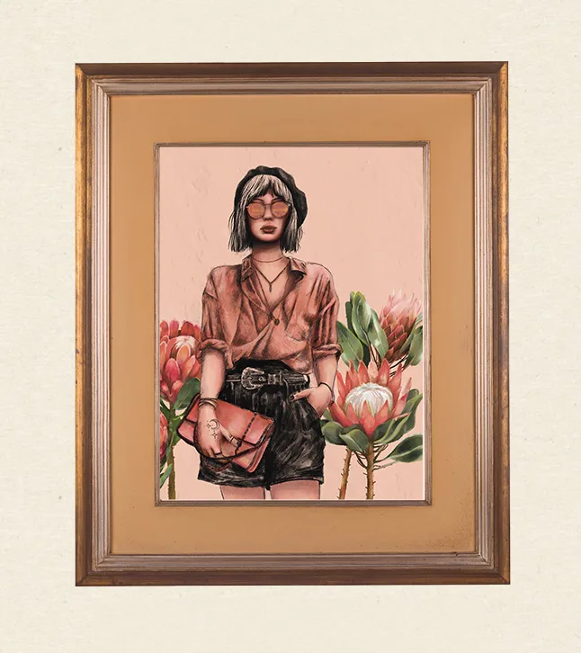 Porträt Frau modern, Feminine Wandkunst, Kreative Feminismus Poster, Eklektische Kunst, Moderne Wandkunst, Surreale Botanik, Magischer Realismus, Maximalist Decor, Aesthetic Wall Art, Moody Portrait, Hahnemühle Kunstdruck, Statement Piece Wandbild, Fine Art Illustration