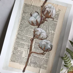 moderne wandbilder blumen, blumen poster vintage, vintage blumen, kunst auf buchseiten, kunstdruck buchseiten, handgezeichnete blumen, botanik wandbild, minimalistische naturposter, geschenk für buchliebhaber