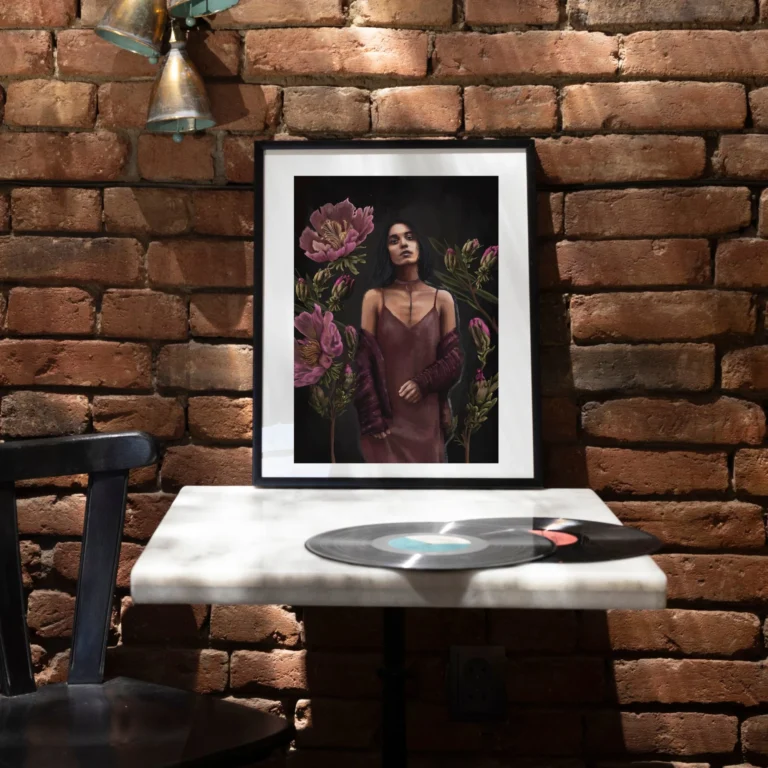 Porträt Frau modern, Feminine Wandkunst, Kreative Feminismus Poster, Eklektische Kunst, Moderne Wandkunst, Surreale Botanik, Magischer Realismus, Maximalist Decor, Aesthetic Wall Art, Moody Portrait, Hahnemühle Kunstdruck, Statement Piece Wandbild, Fine Art Illustration