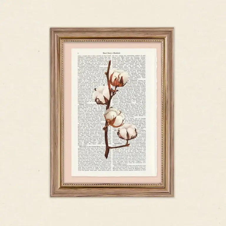 moderne wandbilder blumen, blumen poster vintage, vintage blumen, kunst auf buchseiten, kunstdruck buchseiten, handgezeichnete blumen, botanik wandbild, minimalistische naturposter, geschenk für buchliebhaber