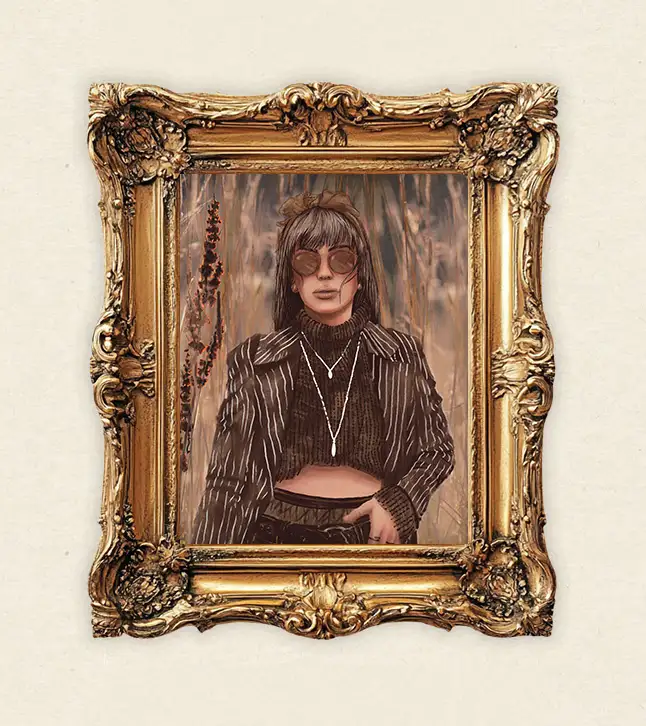 Porträt Frau modern, Feminine Wandkunst, Kreative Feminismus Poster, Eklektische Kunst, Moderne Wandkunst, Surreale Botanik, Magischer Realismus, Maximalist Decor, Aesthetic Wall Art, Moody Portrait, Hahnemühle Kunstdruck, Statement Piece Wandbild, Fine Art Illustration