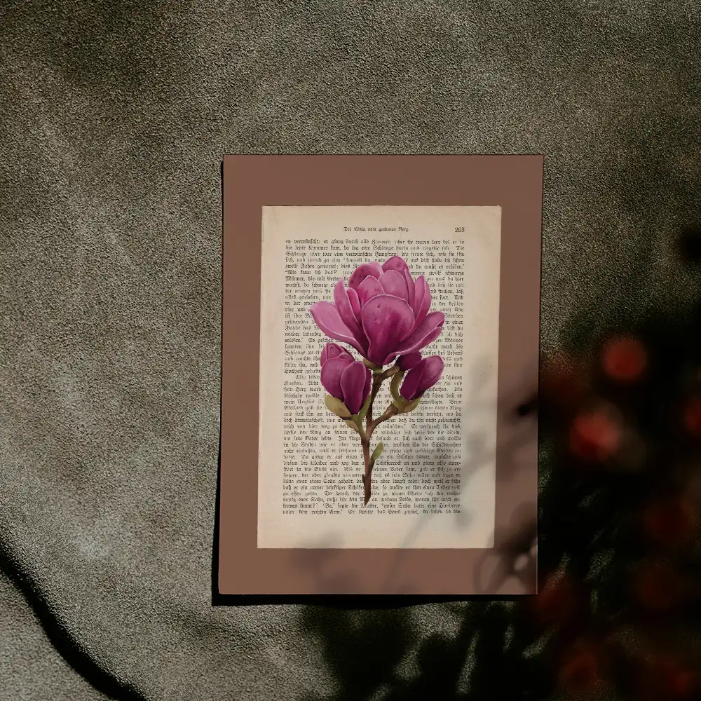 Kunstdruck: Naturstudie No.9 - Pink Magnolie – Bild 2