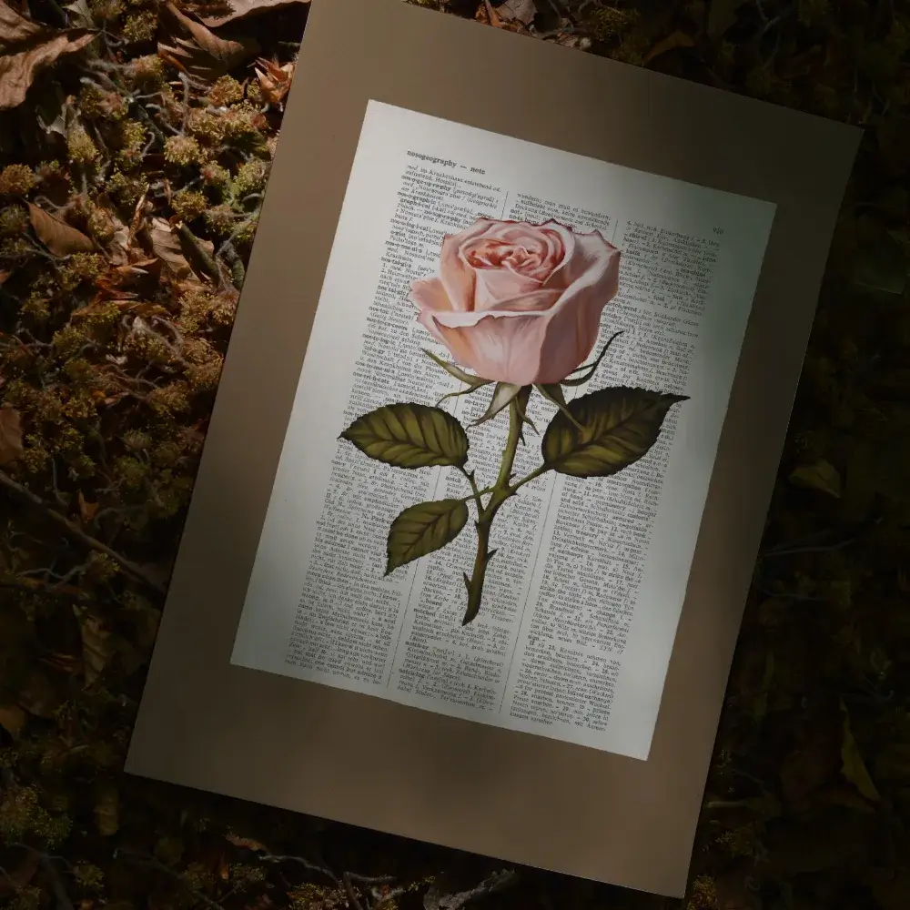 Kunstdruck: Naturstudie No.10 - Rosa Rose